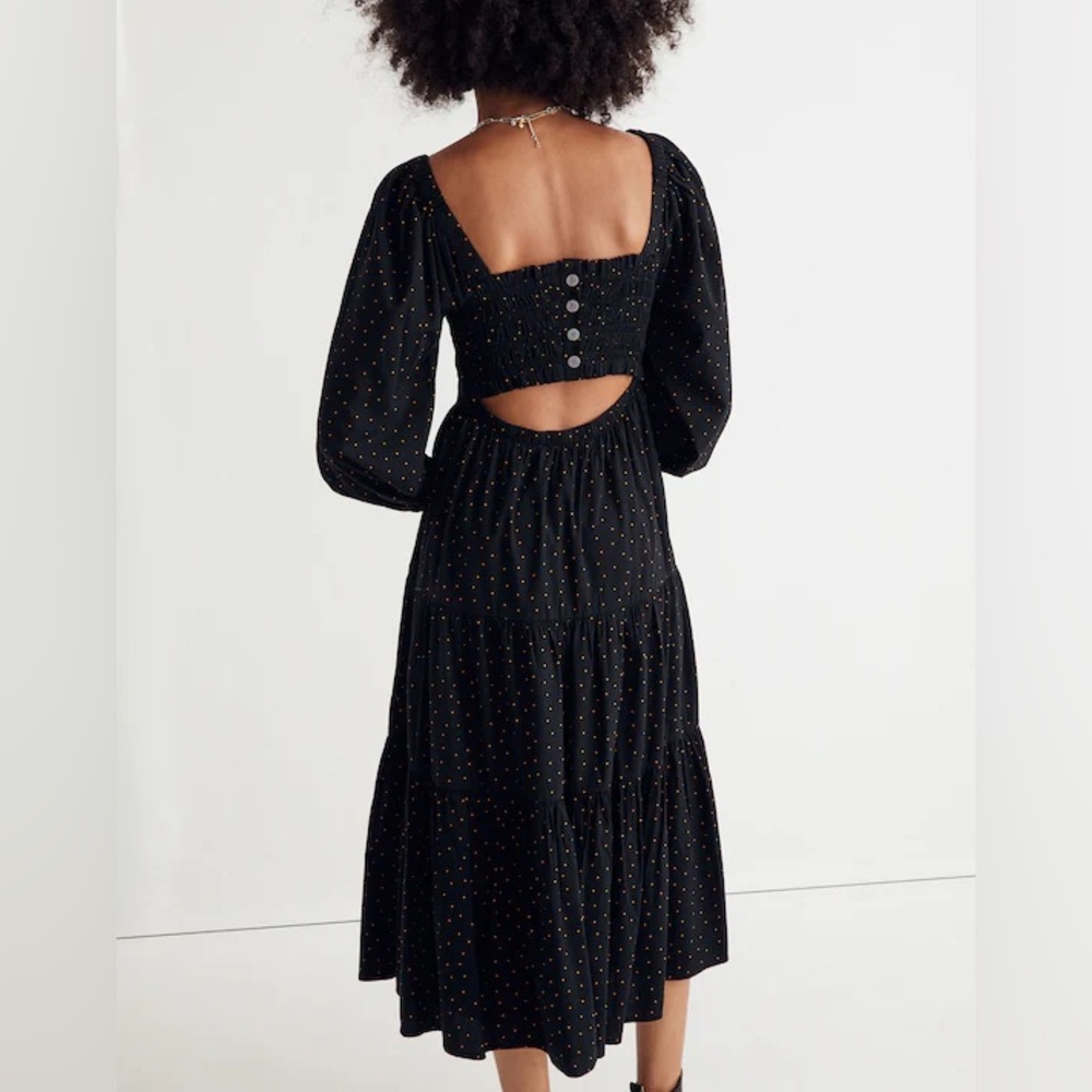 Madewell Black & Brown Polka Dot Dress